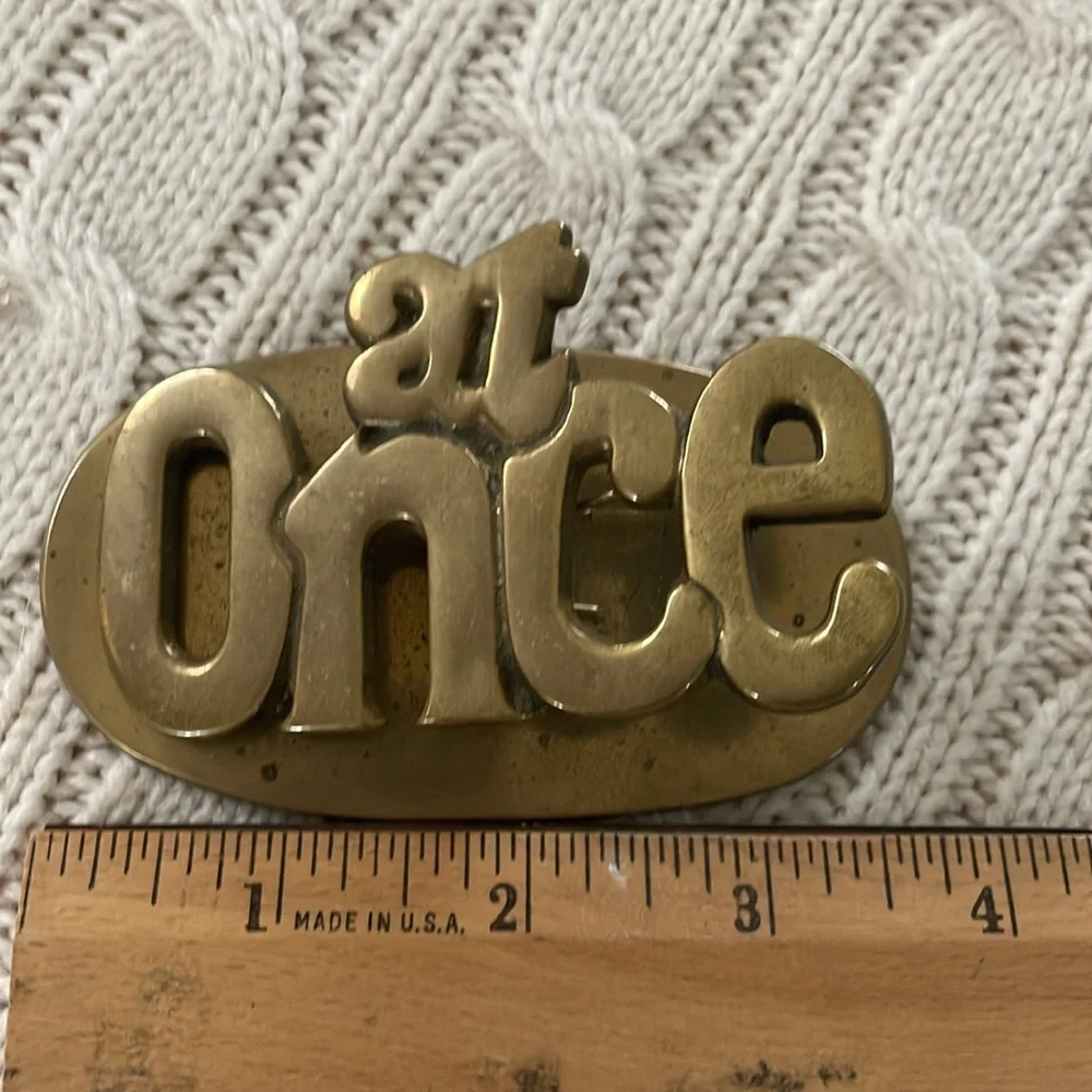Brass paperweight-paper clip-office desk decor-heavy-to do list-urgent reminder